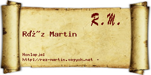 Réz Martin névjegykártya